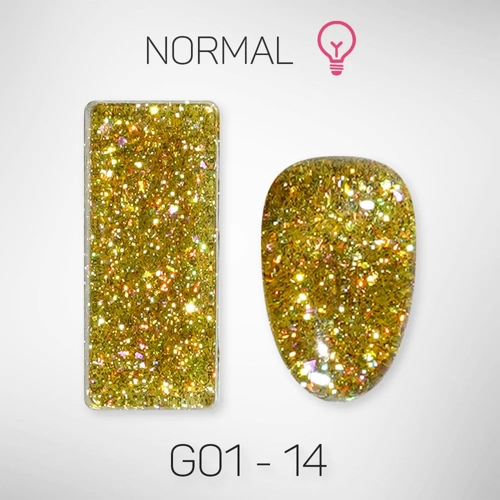 LAVIS Glitter G01 - Set 24 Colors - Gel Polish 0.5 oz - Galaxy Collection