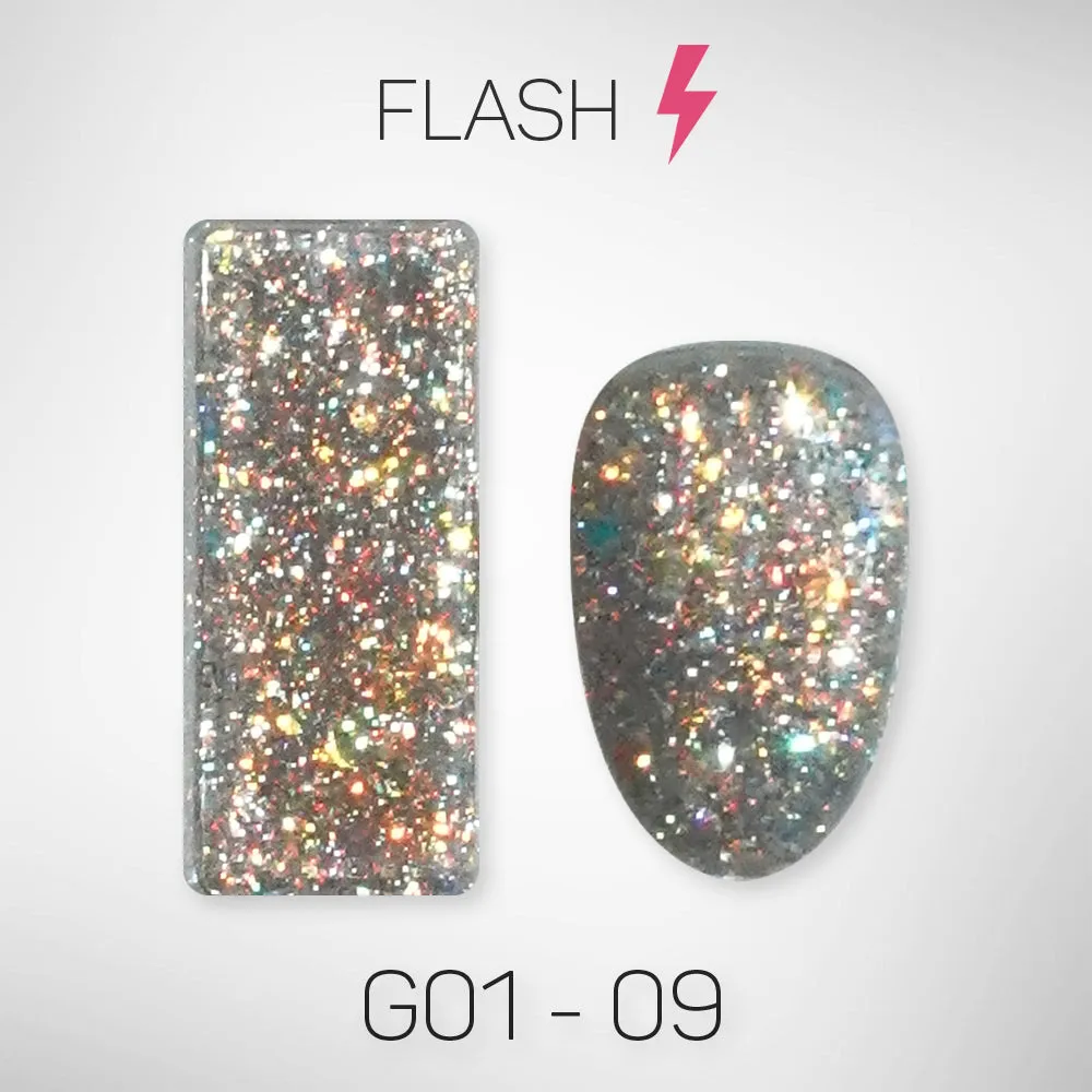 LAVIS Glitter G01 - Set 24 Colors - Gel Polish 0.5 oz - Galaxy Collection