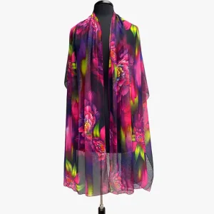 LILLIAN Long And Wide Sheer Shawl Stole Wrap Cover