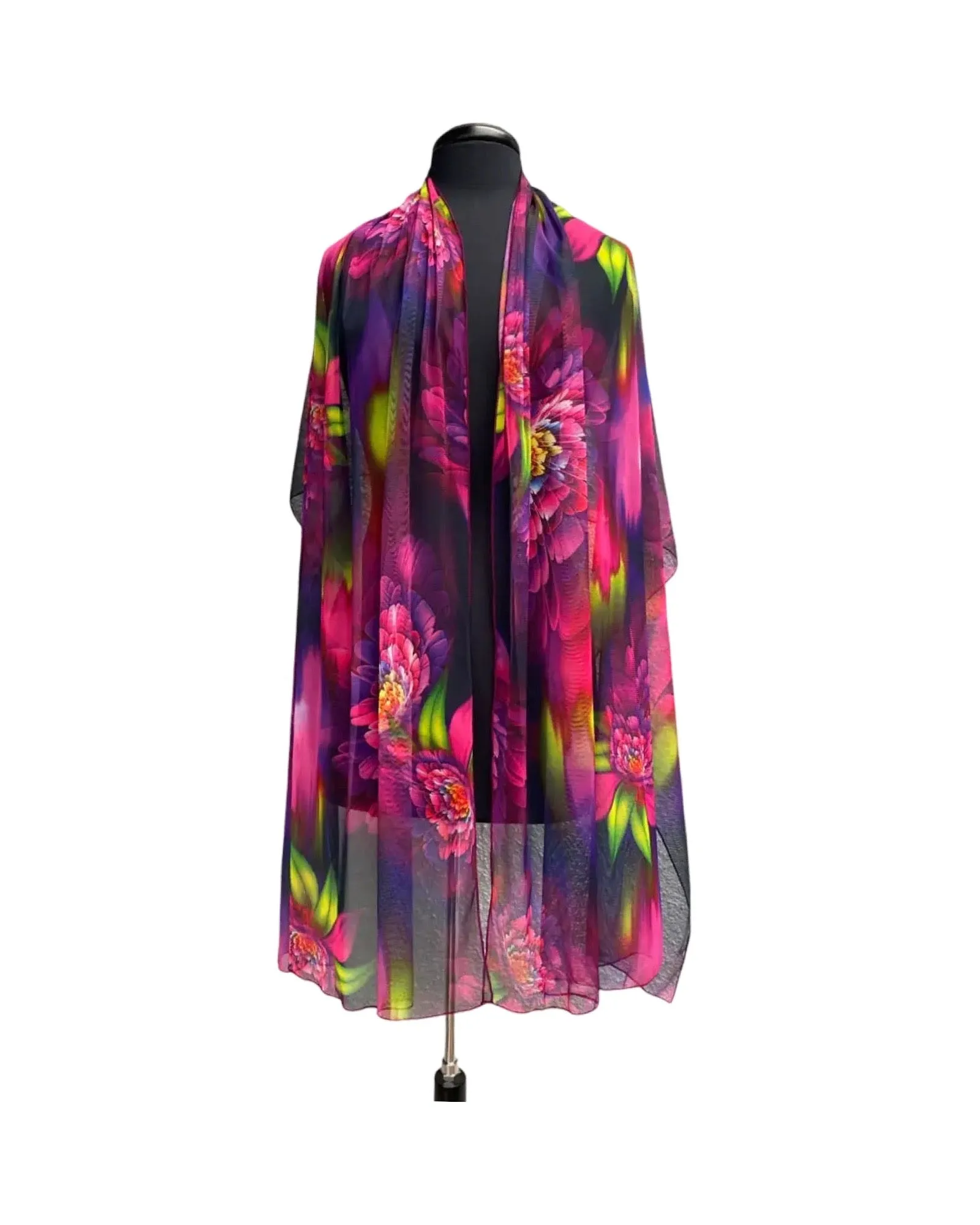 LILLIAN Long And Wide Sheer Shawl Stole Wrap Cover