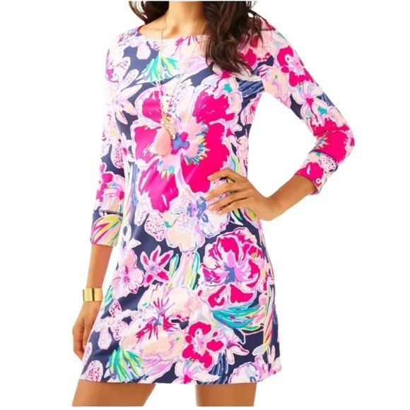 Lilly Pulitzer Sophie Dress in Navy Tipping Point UPF 50 Size XS