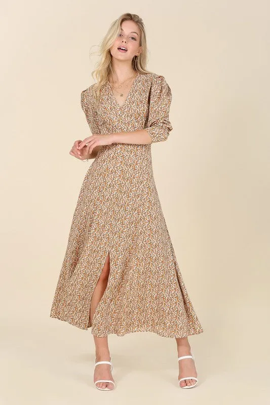 Lilou Fit and Flare floral maxi dress