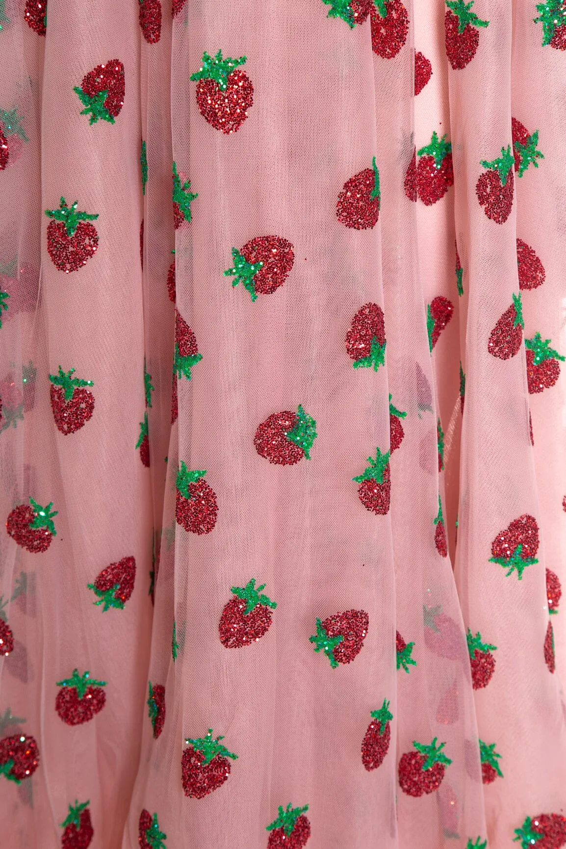 Lirika Matoshi Pink Tulle and Glitter Strawberry Dress SZ M