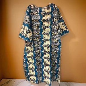 Long Ankara Multi-Print Umbrella dress. Plus Size
