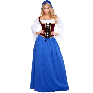 Long Blue Oktoberfest Dress OCW68