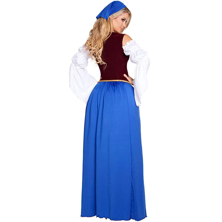 Long Blue Oktoberfest Dress OCW68