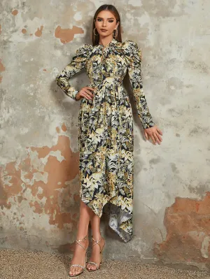 Long Sleeve Irregular Maxi Bodycon Dress HB03700
