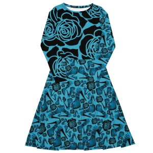 Long sleeve midi dress 'Blue Sky'