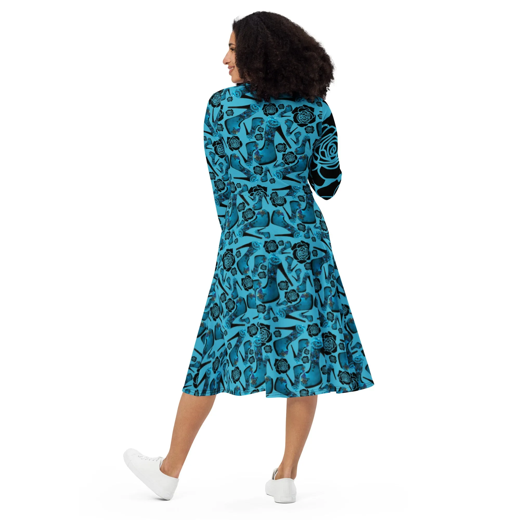 Long sleeve midi dress 'Blue Sky'