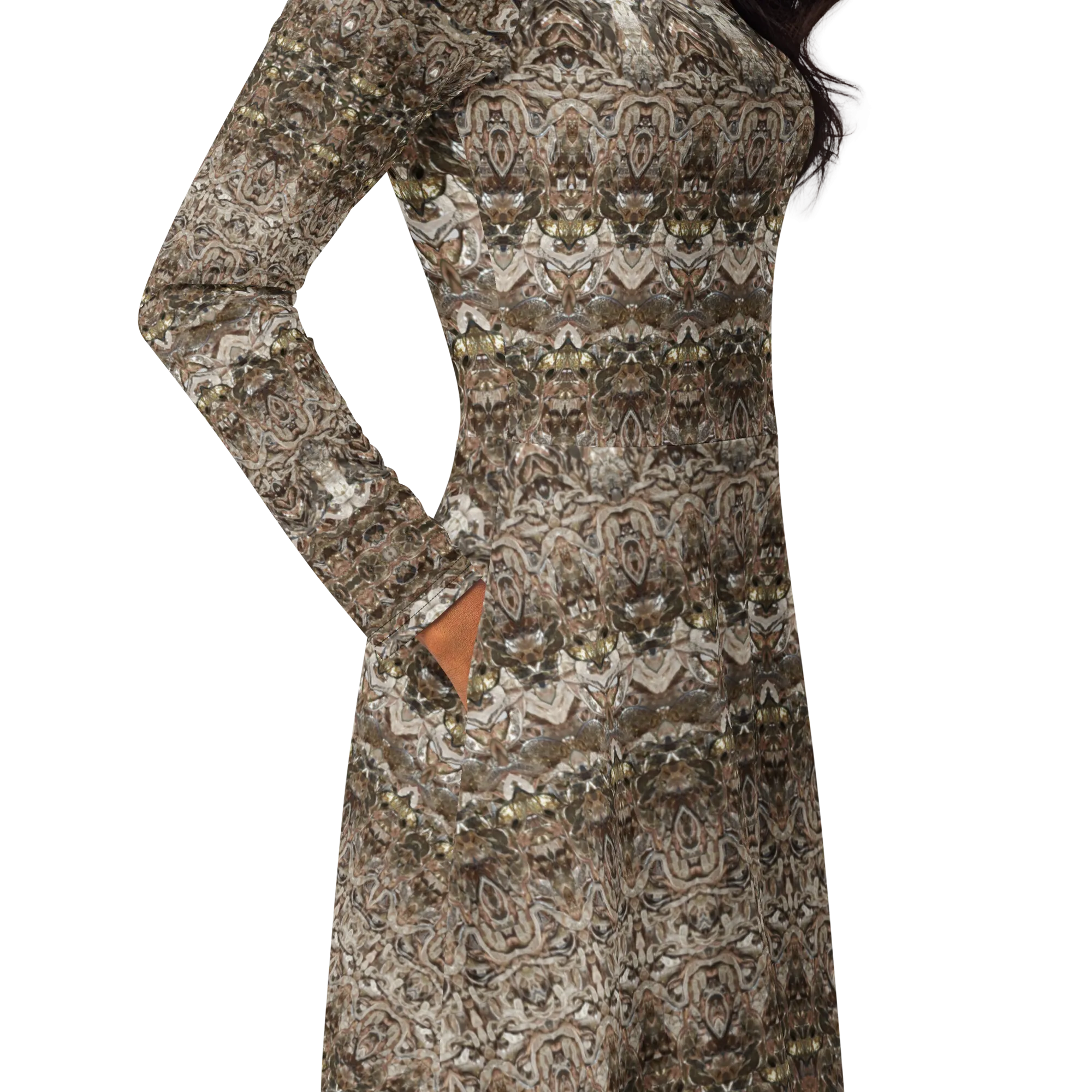 Long Sleeve Midi Dress (Her/Muliebris)(Samhain Dream Thaw 1 of 15 Unus ex Quindecim) RJSTHw2025 RJS