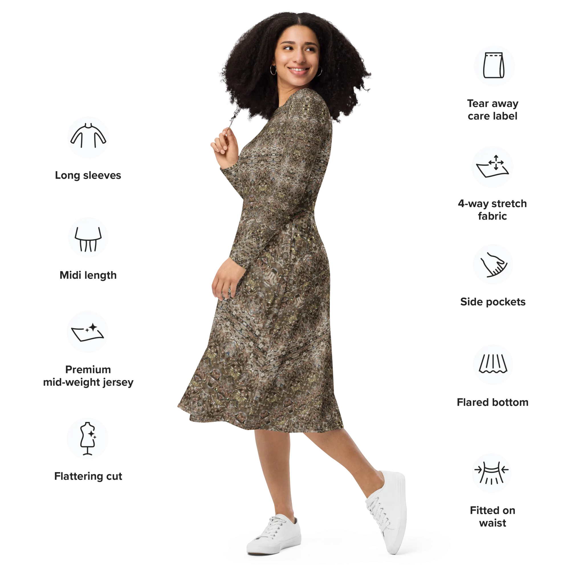 Long Sleeve Midi Dress (Her/Muliebris)(Samhain Dream Thaw 13 of 15 Tredecim ex Quindecim) RJSTHw2025 RJS