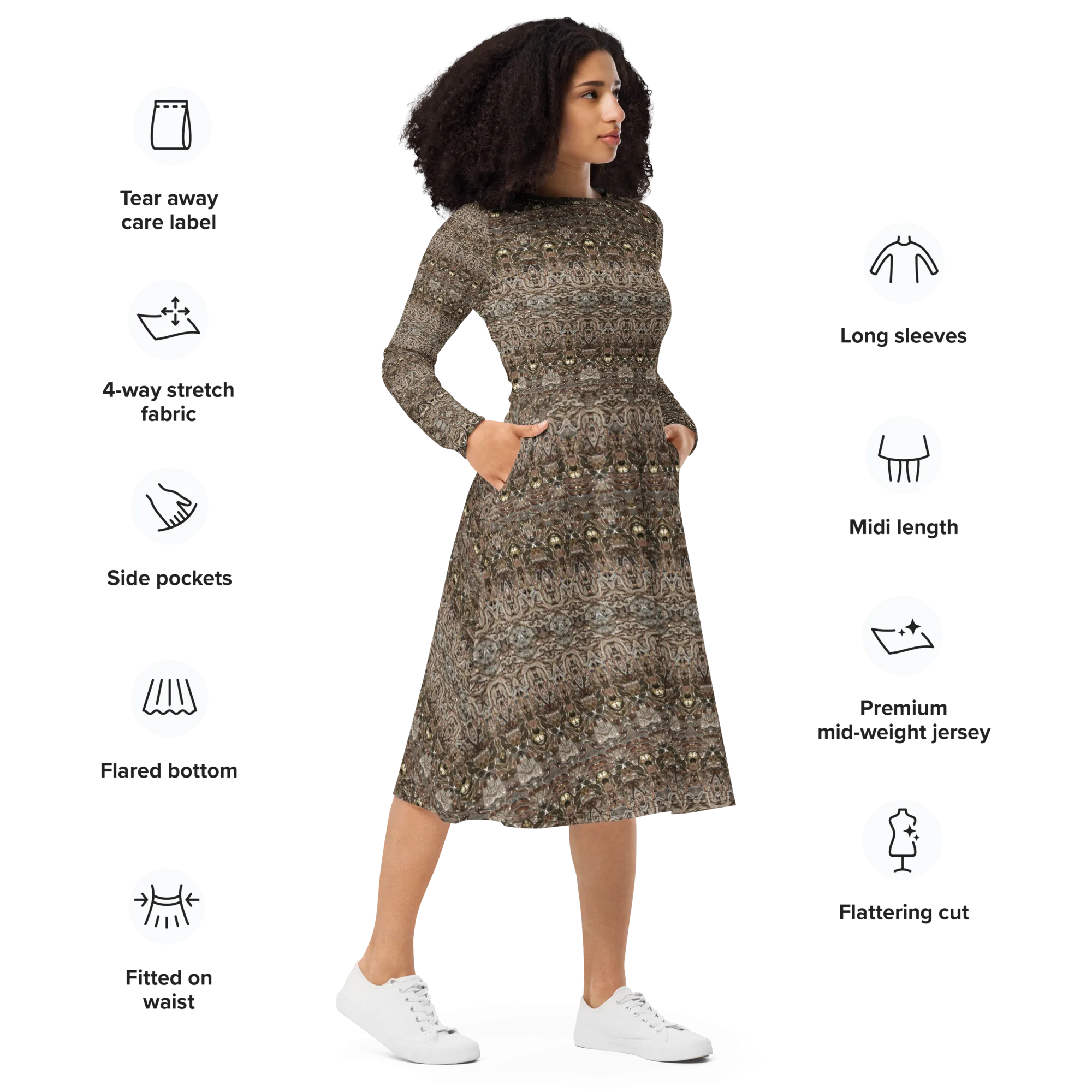 Long Sleeve Midi Dress (Her/Muliebris)(Samhain Dream Thaw 14 of 15 Quattuordecim ex Quindecim) RJSTHw2025 RJS