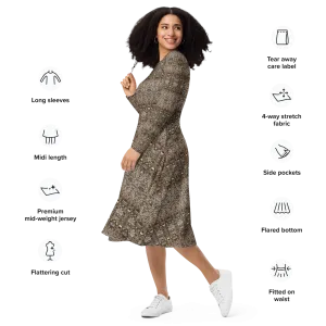 Long Sleeve Midi Dress (Her/Muliebris)(Samhain Dream Thaw 14 of 15 Quattuordecim ex Quindecim) RJSTHw2025 RJS