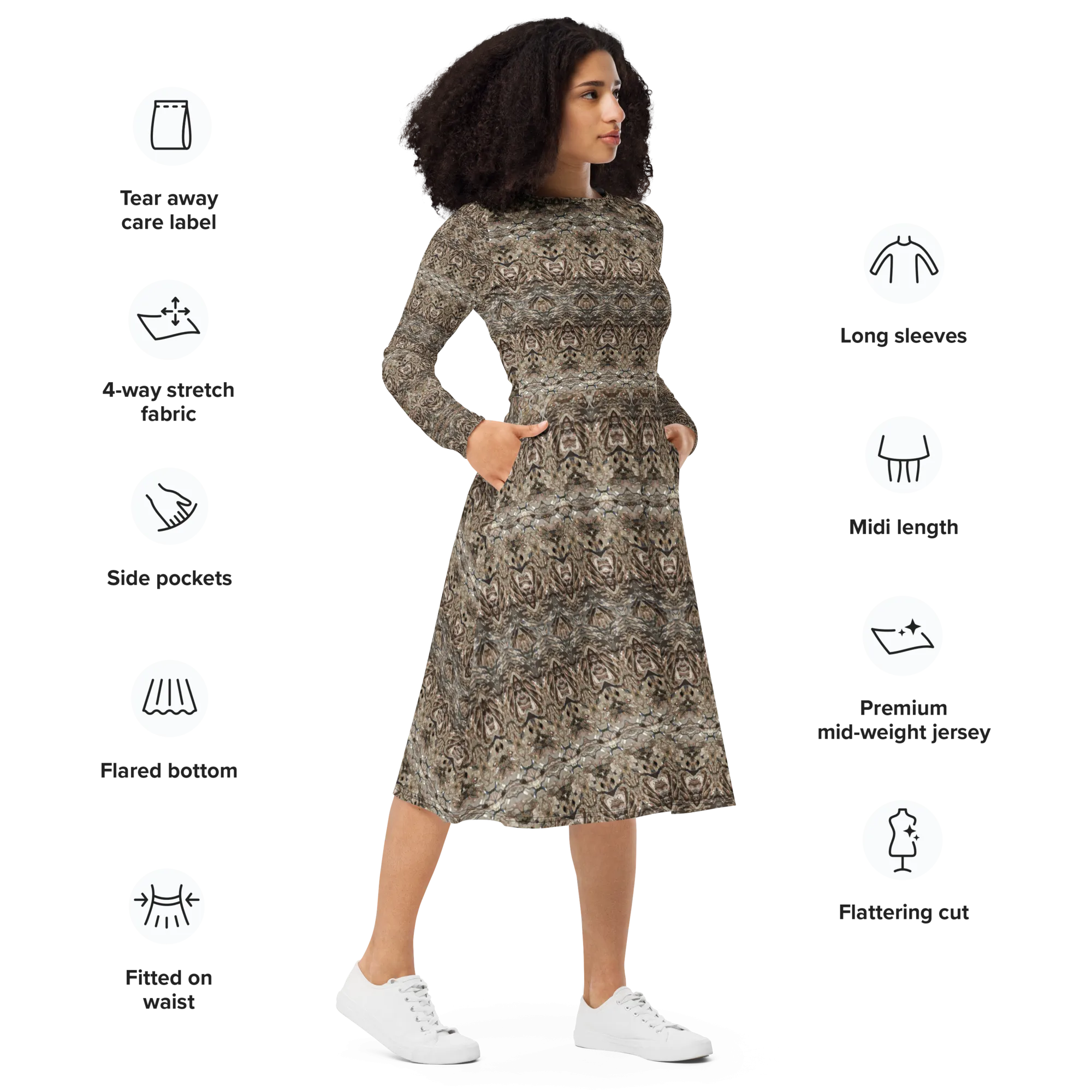 Long Sleeve Midi Dress (Her/Muliebris)(Samhain Dream Thaw 15 of 15 Quindecim ex Quindecim) RJSTHw2025 RJS