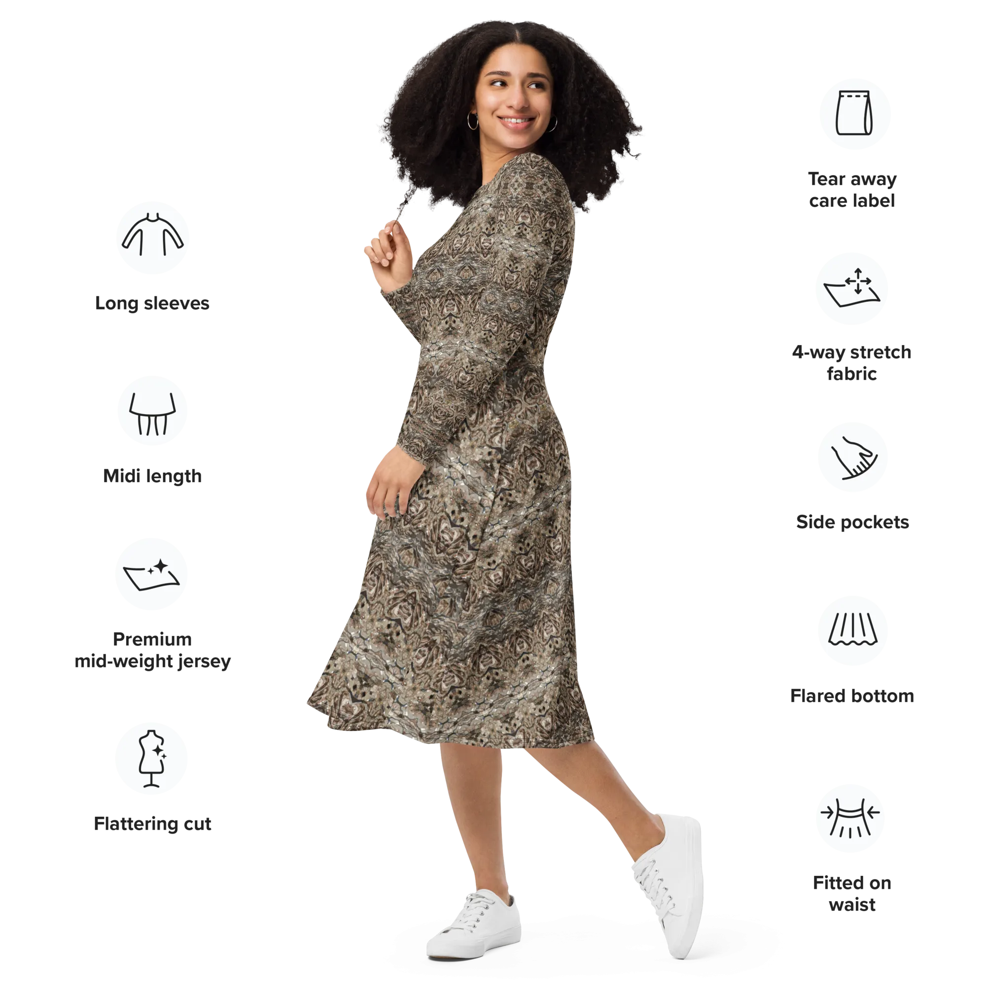 Long Sleeve Midi Dress (Her/Muliebris)(Samhain Dream Thaw 15 of 15 Quindecim ex Quindecim) RJSTHw2025 RJS