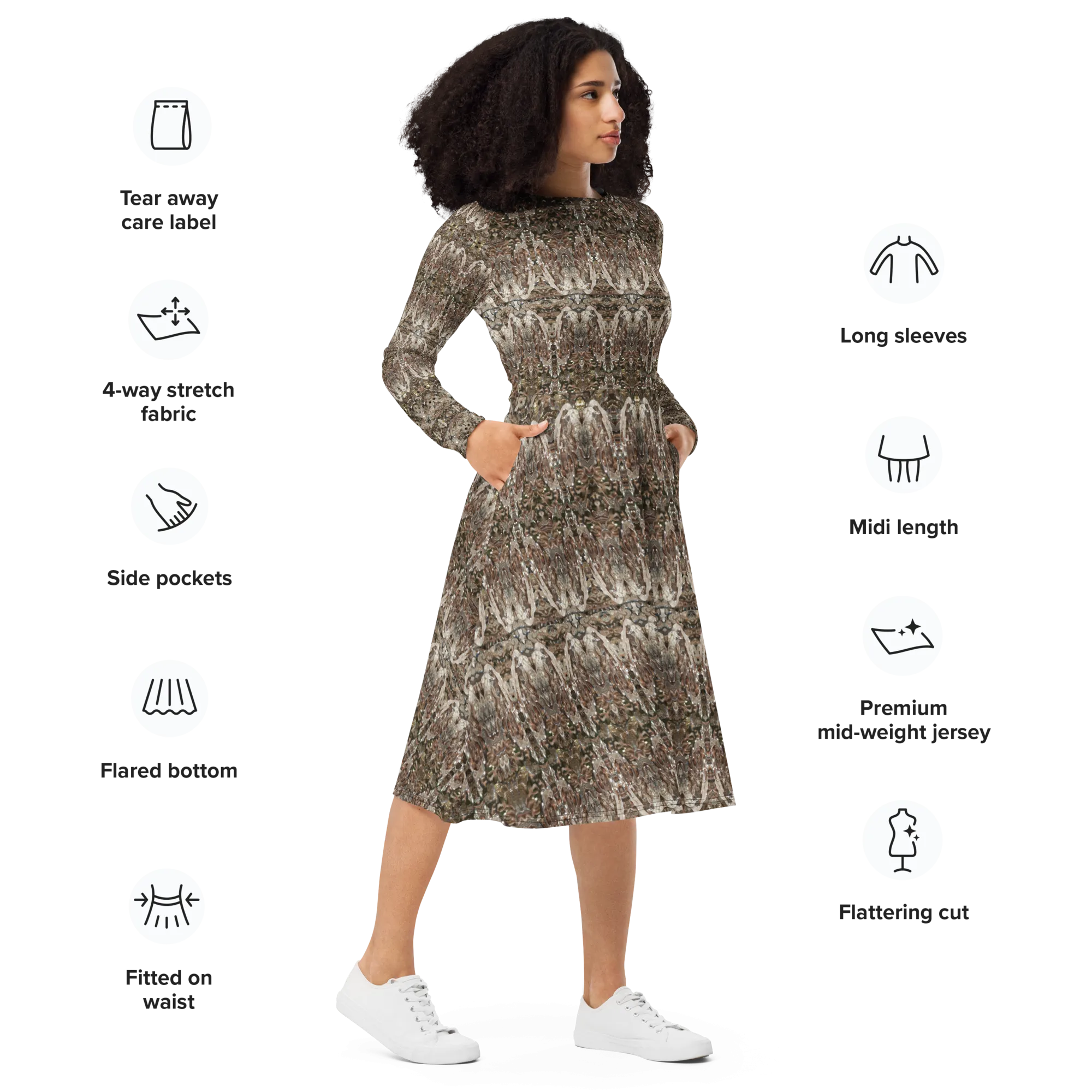 Long Sleeve Midi Dress (Her/Muliebris)(Samhain Dream Thaw 3 of 15 Tres ex Quindecim) RJSTHw2025 RJS