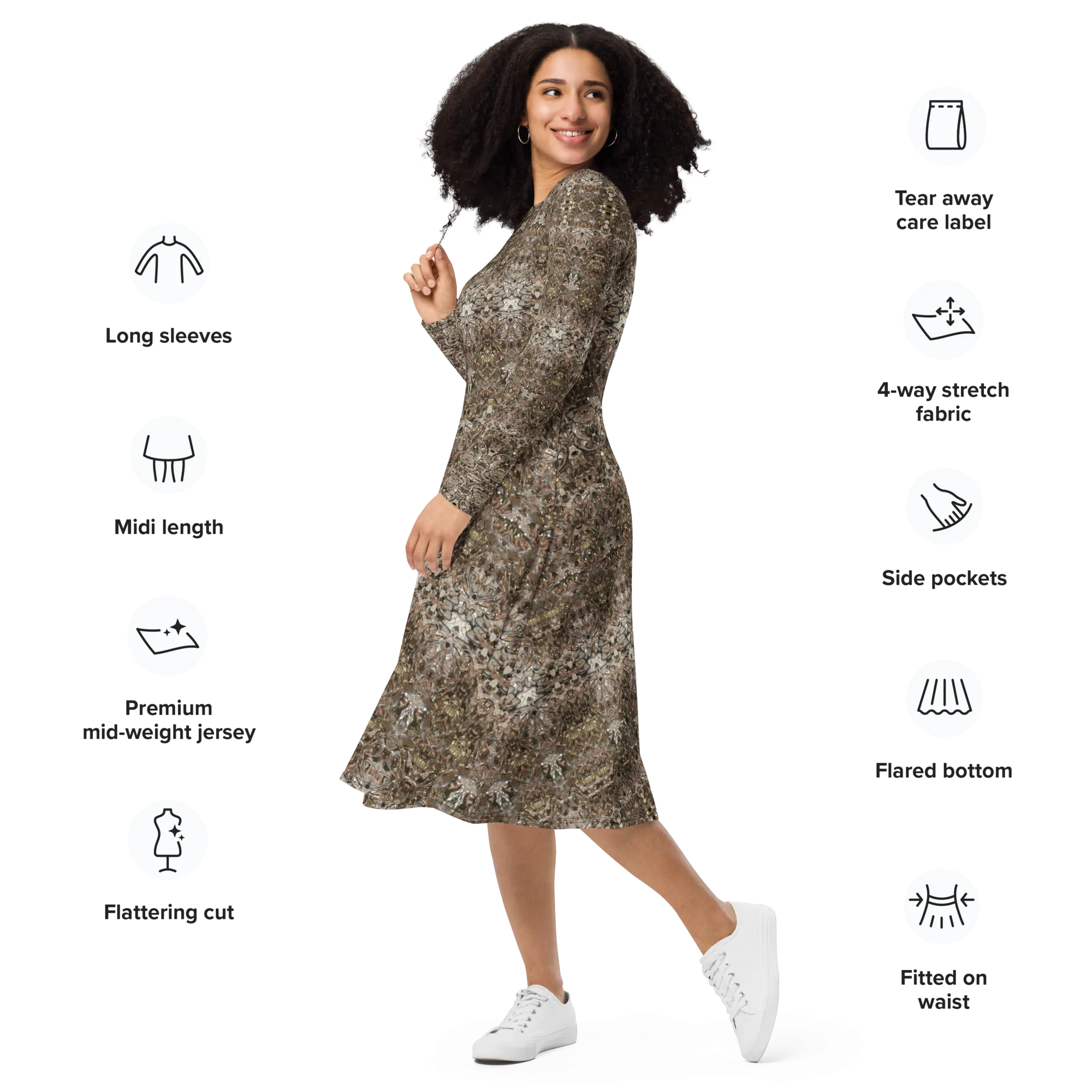 Long Sleeve Midi Dress (Her/Muliebris)(Samhain Dream Thaw 5 of 15 Quinque ex Quindecim) RJSTHw2025 RJS