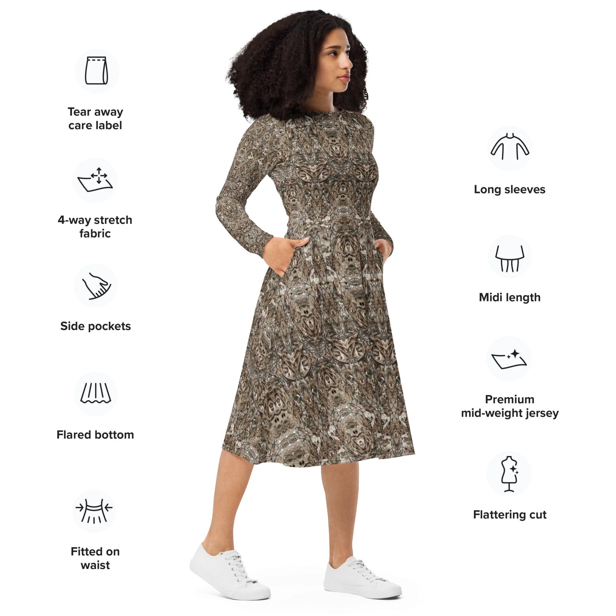 Long Sleeve Midi Dress (Her/Muliebris)(Samhain Dream Thaw 7 of 5 Septem ex Quindecim) RJSTHw2025 RJS