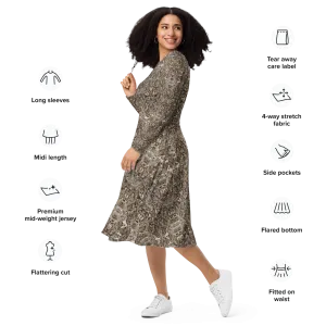 Long Sleeve Midi Dress (Her/Muliebris)(Samhain Dream Thaw 7 of 5 Septem ex Quindecim) RJSTHw2025 RJS