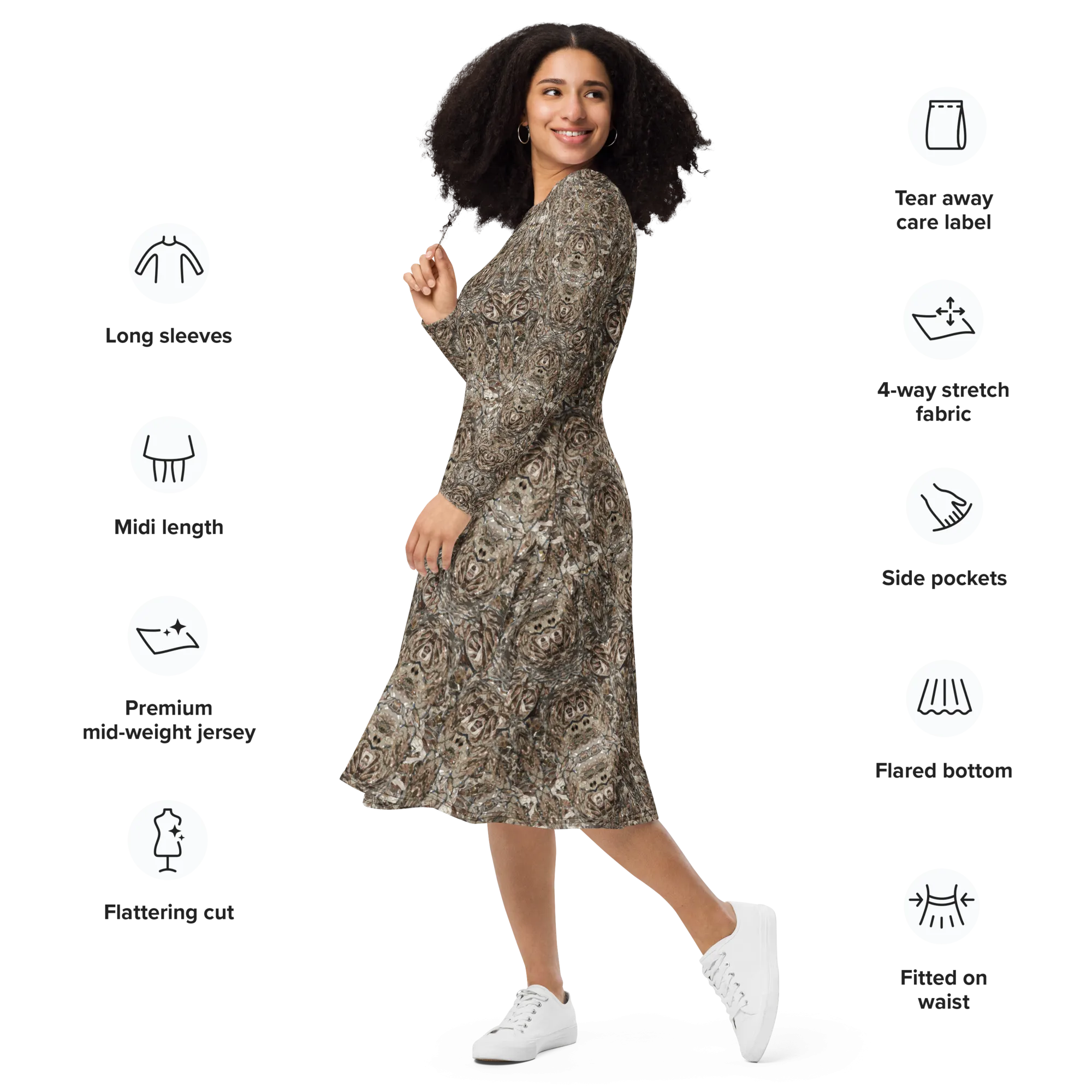 Long Sleeve Midi Dress (Her/Muliebris)(Samhain Dream Thaw 7 of 5 Septem ex Quindecim) RJSTHw2025 RJS