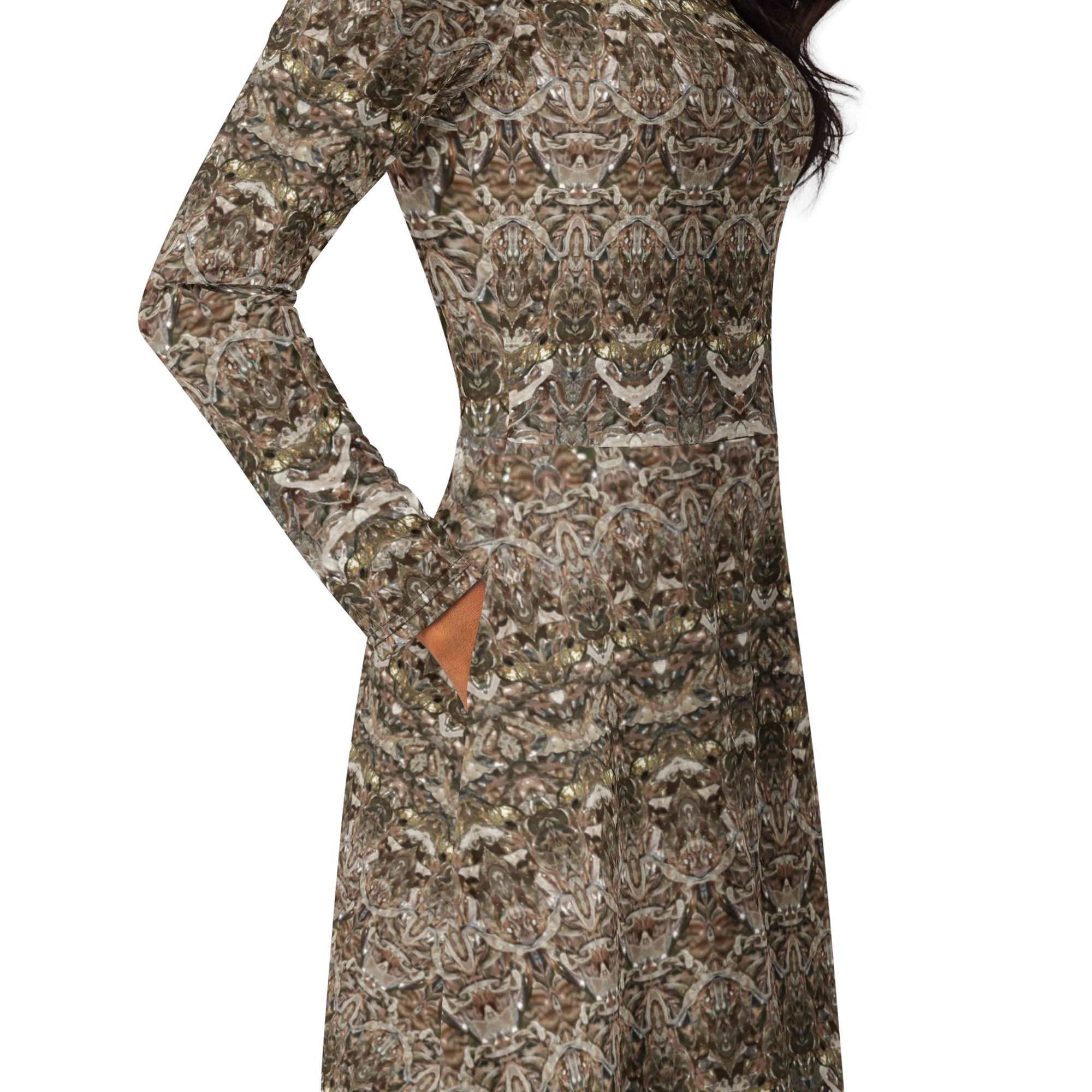 Long Sleeve Midi Dress (Her/Muliebris)(Samhain Dream Thaw 9 of 15 Novem ex Quindecim) RJSTHw2025 RJS