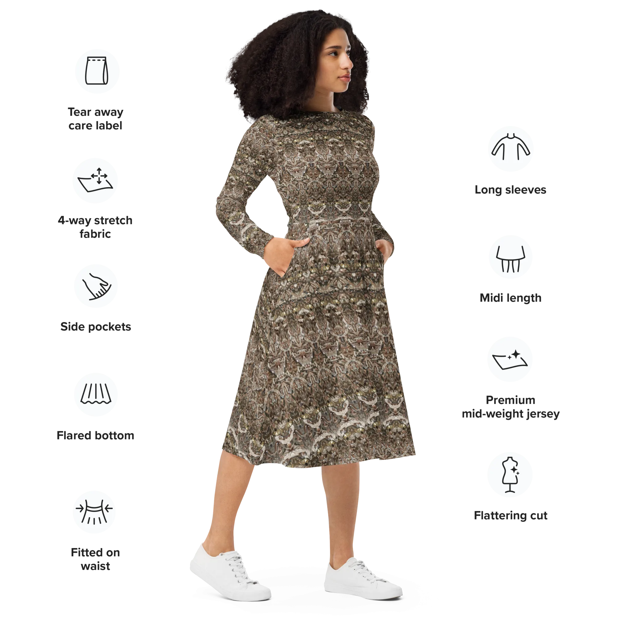 Long Sleeve Midi Dress (Her/Muliebris)(Samhain Dream Thaw 9 of 15 Novem ex Quindecim) RJSTHw2025 RJS
