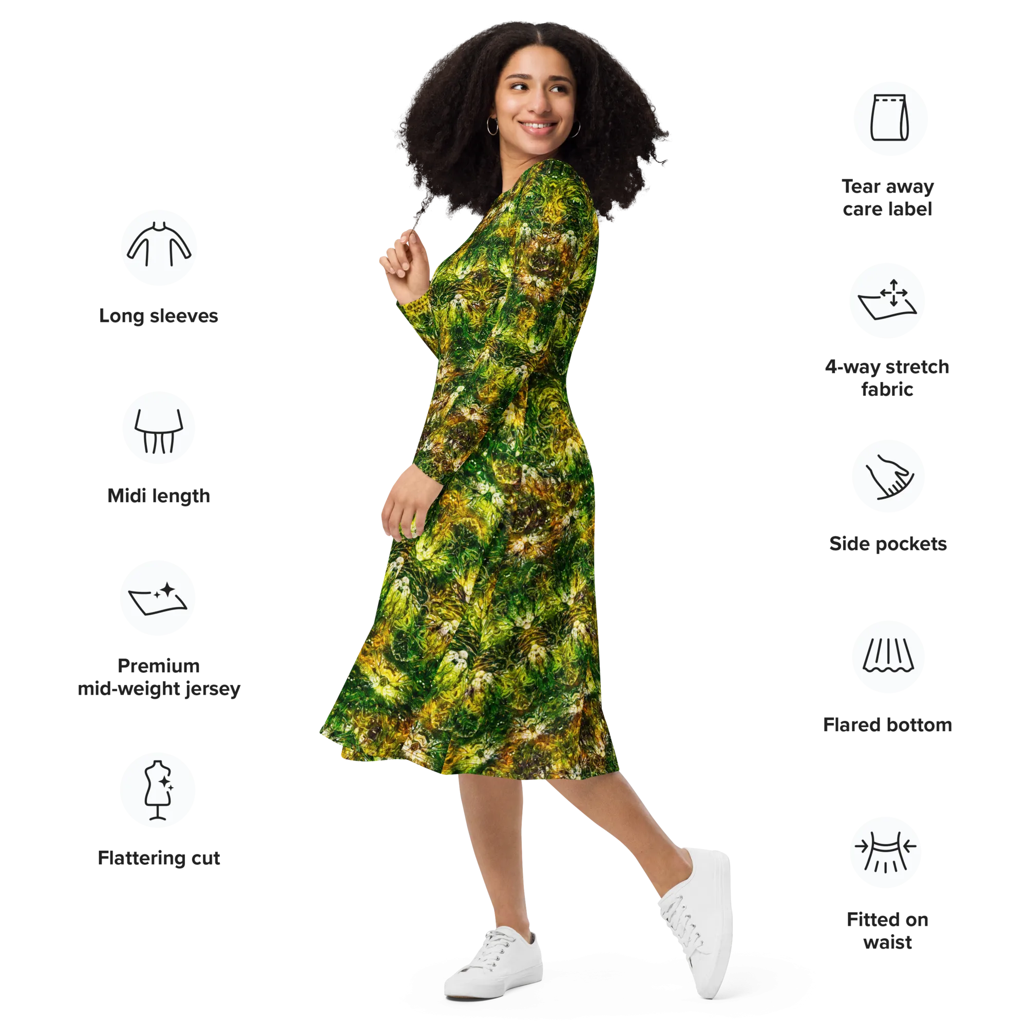 Long Sleeve Midi Dress (Her/Muliebris)(Samhain Dreams of Jade 10 of 15 Decem ex Quindecim) RJSTHW2025 RJS