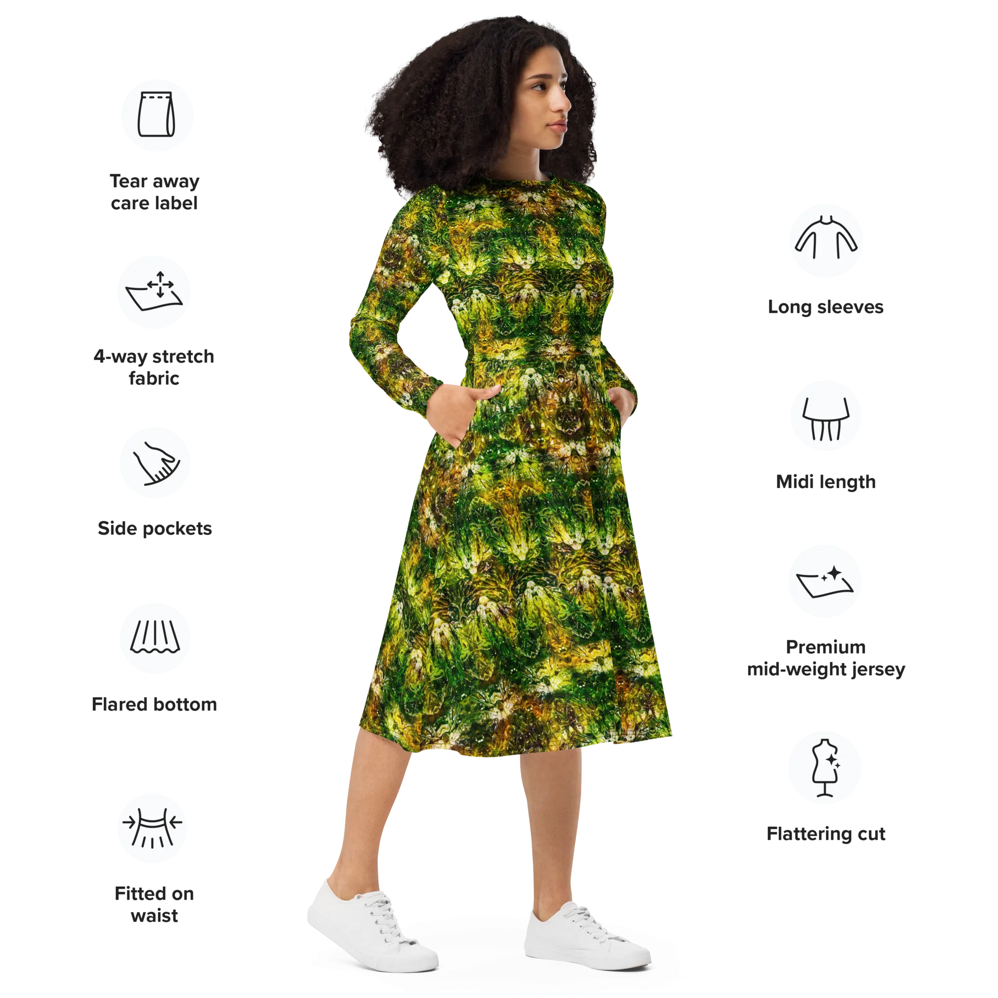 Long Sleeve Midi Dress (Her/Muliebris)(Samhain Dreams of Jade 10 of 15 Decem ex Quindecim) RJSTHW2025 RJS