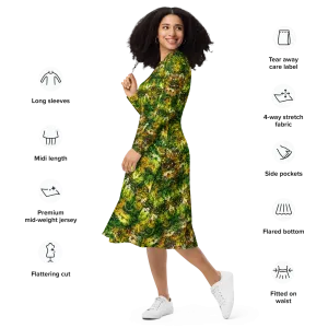 Long Sleeve Midi Dress (Her/Muliebris)(Samhain Dreams of Jade 10 of 15 Decem ex Quindecim) RJSTHW2025 RJS