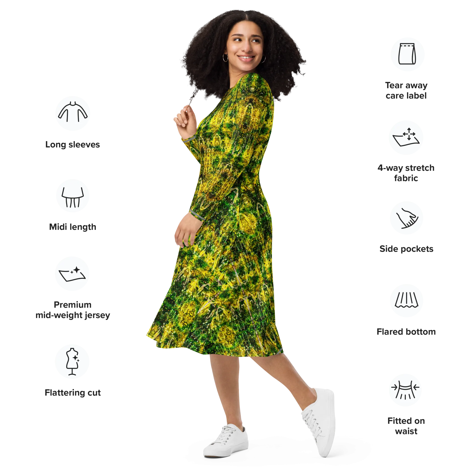 Long Sleeve Midi Dress (Her/Muliebris)(Samhain Dreams of Jade 11 of 15 Undecim ex Quindecim) RJSTHW2025 RJS