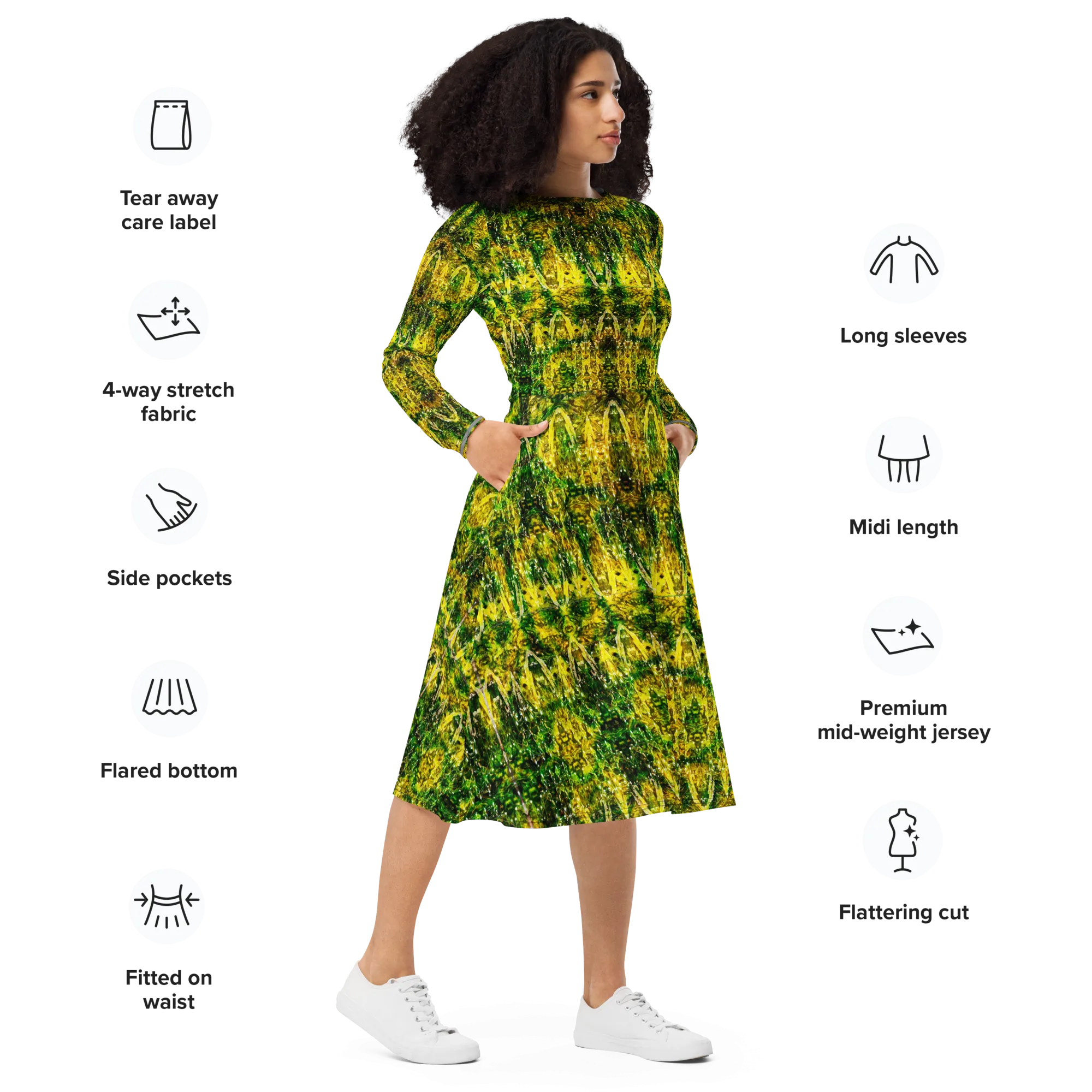 Long Sleeve Midi Dress (Her/Muliebris)(Samhain Dreams of Jade 11 of 15 Undecim ex Quindecim) RJSTHW2025 RJS