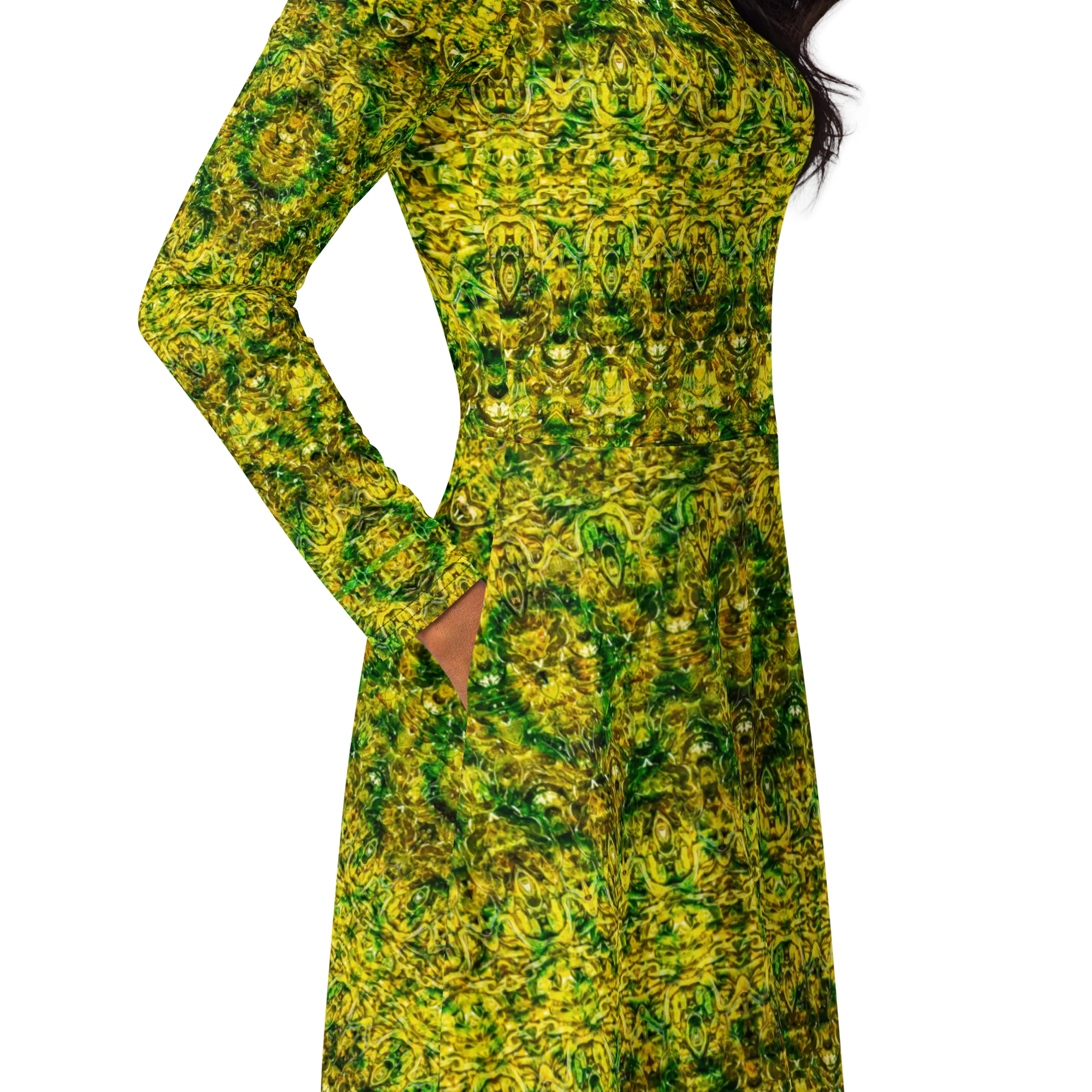 Long Sleeve Midi Dress (Her/Muliebris)(Samhain Dreams of Jade 14 of 15 Quattuordecim ex Quindecim) RJSTHW2025 RJS