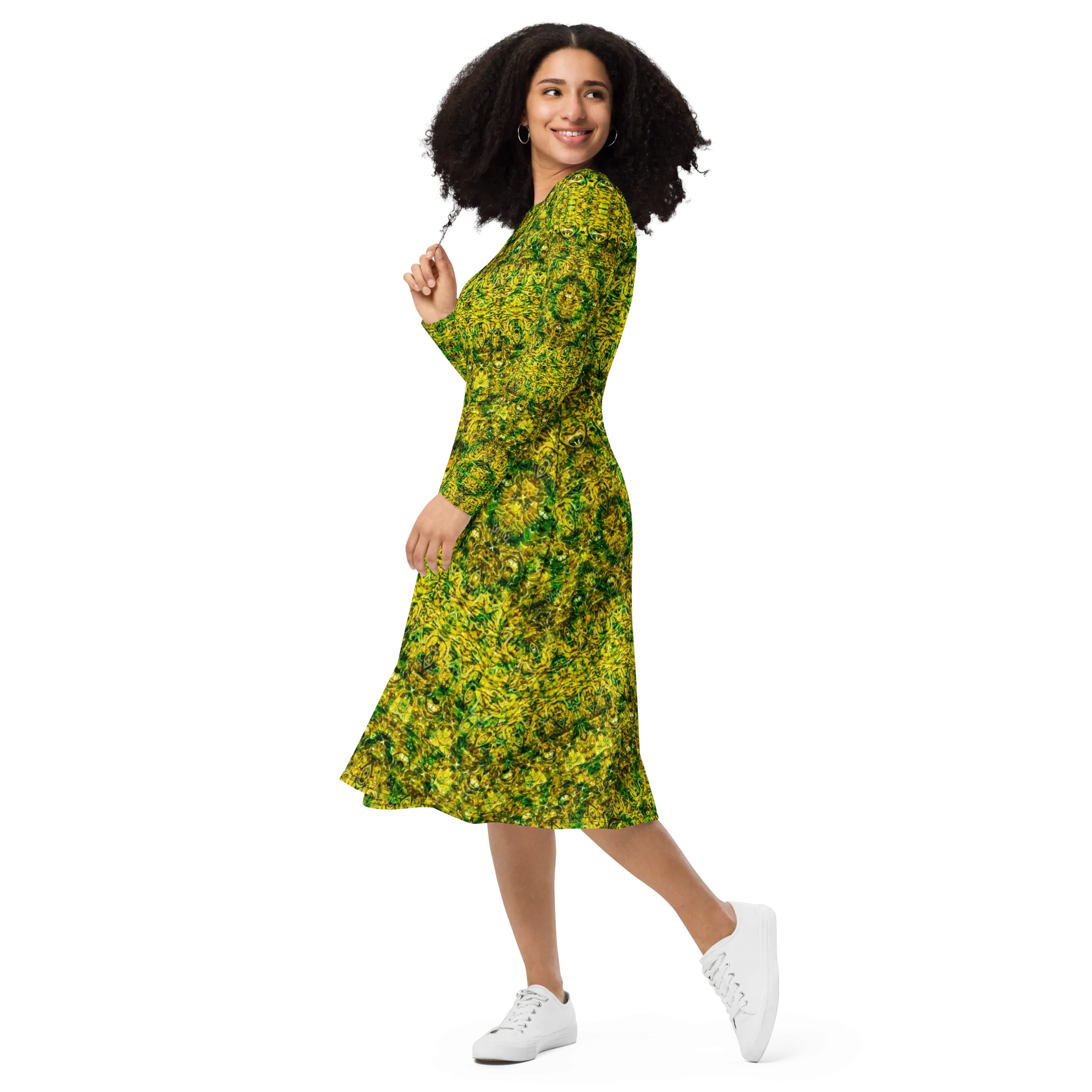 Long Sleeve Midi Dress (Her/Muliebris)(Samhain Dreams of Jade 14 of 15 Quattuordecim ex Quindecim) RJSTHW2025 RJS