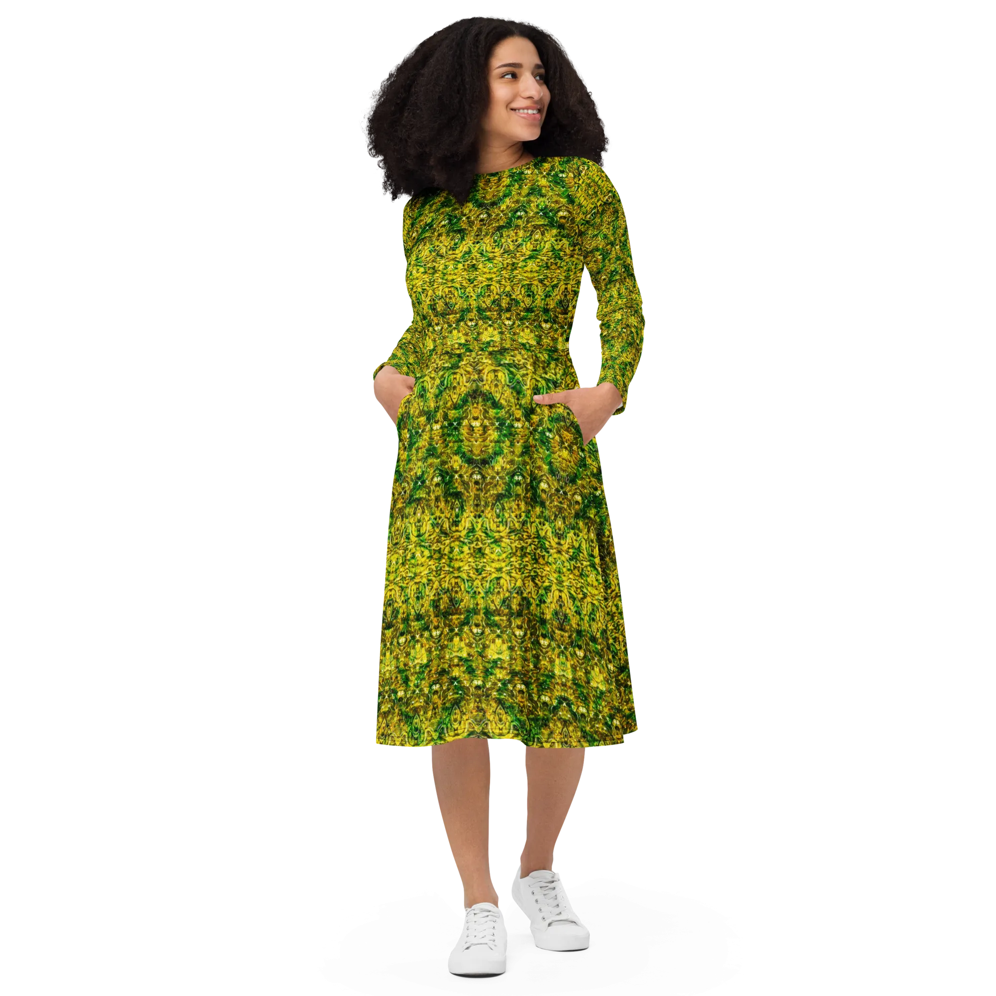 Long Sleeve Midi Dress (Her/Muliebris)(Samhain Dreams of Jade 14 of 15 Quattuordecim ex Quindecim) RJSTHW2025 RJS