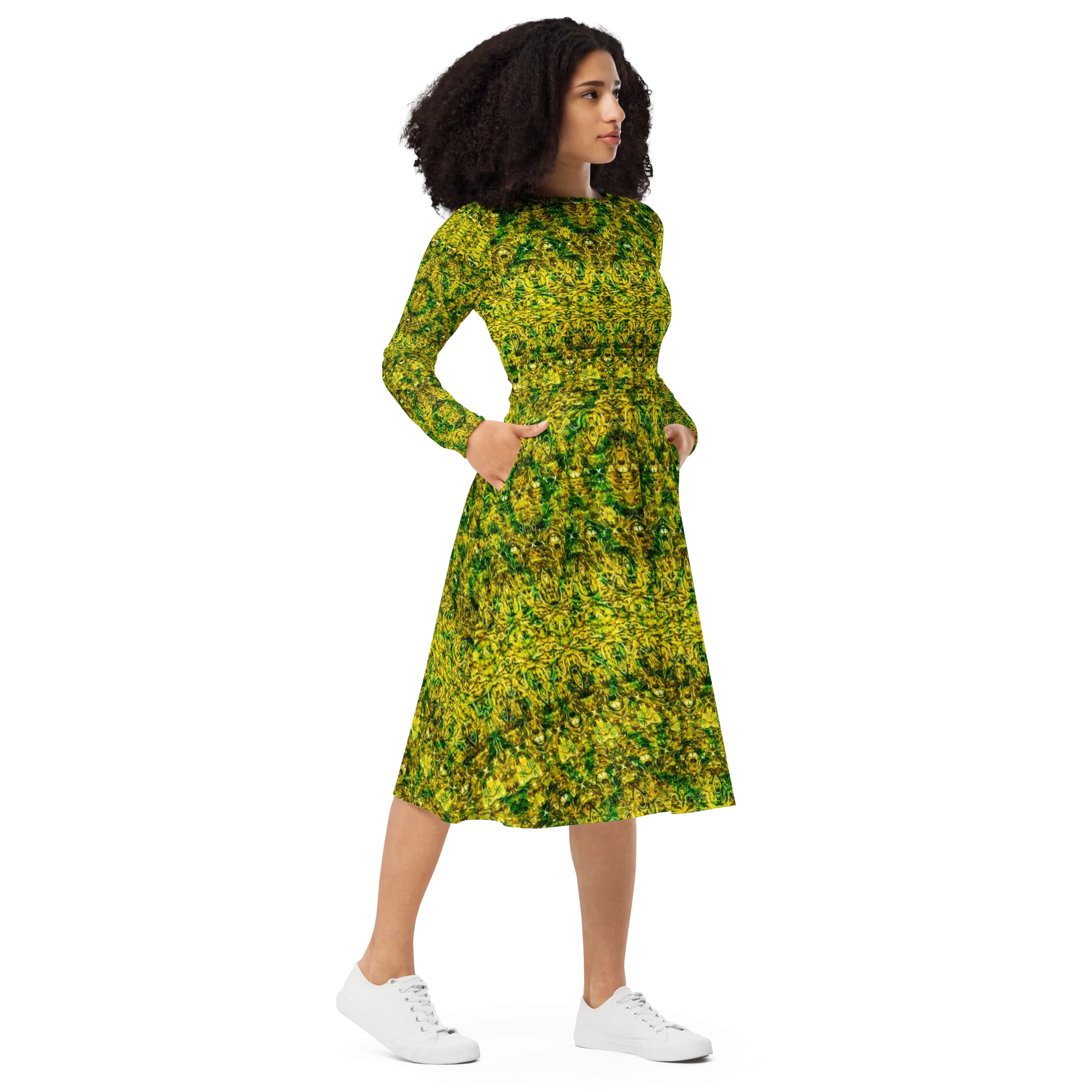 Long Sleeve Midi Dress (Her/Muliebris)(Samhain Dreams of Jade 14 of 15 Quattuordecim ex Quindecim) RJSTHW2025 RJS