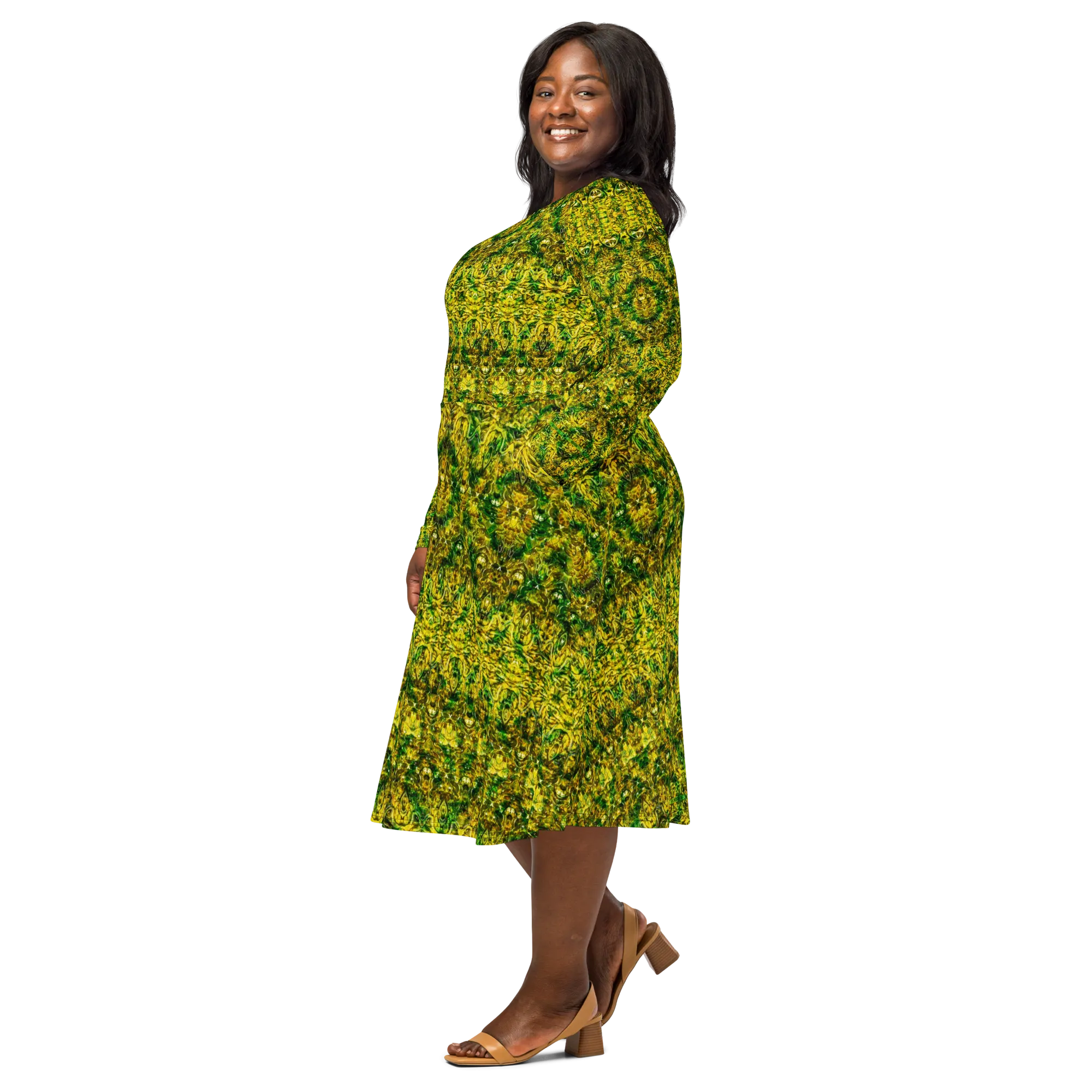 Long Sleeve Midi Dress (Her/Muliebris)(Samhain Dreams of Jade 14 of 15 Quattuordecim ex Quindecim) RJSTHW2025 RJS