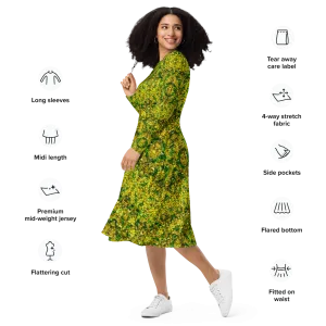 Long Sleeve Midi Dress (Her/Muliebris)(Samhain Dreams of Jade 14 of 15 Quattuordecim ex Quindecim) RJSTHW2025 RJS
