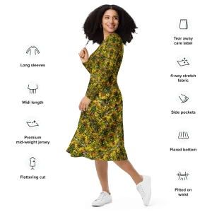 Long Sleeve Midi Dress (Her/Muliebris)(Samhain Dreams of Jade 15 of 15 Quindecim ex Quindecim) RJSTHW2025 RJS