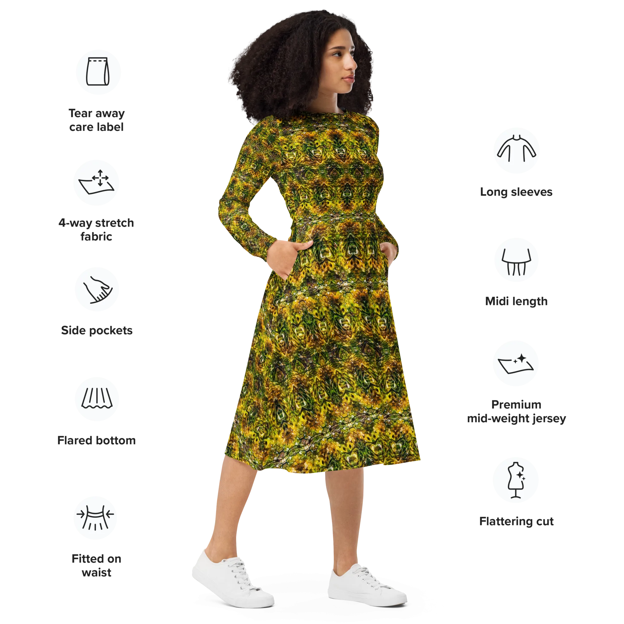 Long Sleeve Midi Dress (Her/Muliebris)(Samhain Dreams of Jade 15 of 15 Quindecim ex Quindecim) RJSTHW2025 RJS
