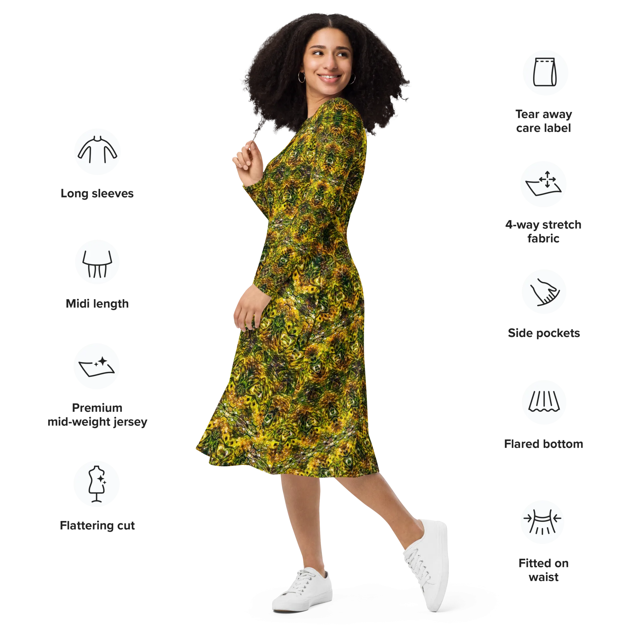 Long Sleeve Midi Dress (Her/Muliebris)(Samhain Dreams of Jade 15 of 15 Quindecim ex Quindecim) RJSTHW2025 RJS