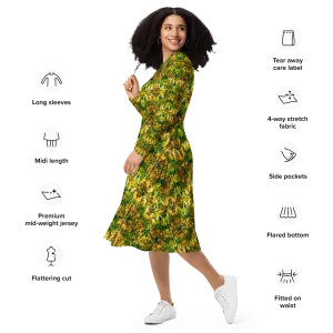 Long Sleeve Midi Dress (Her/Muliebris)(Samhain Dreams of Jade 3 of 15 Tres ex Quindecim) RJSTHW2025 RJS