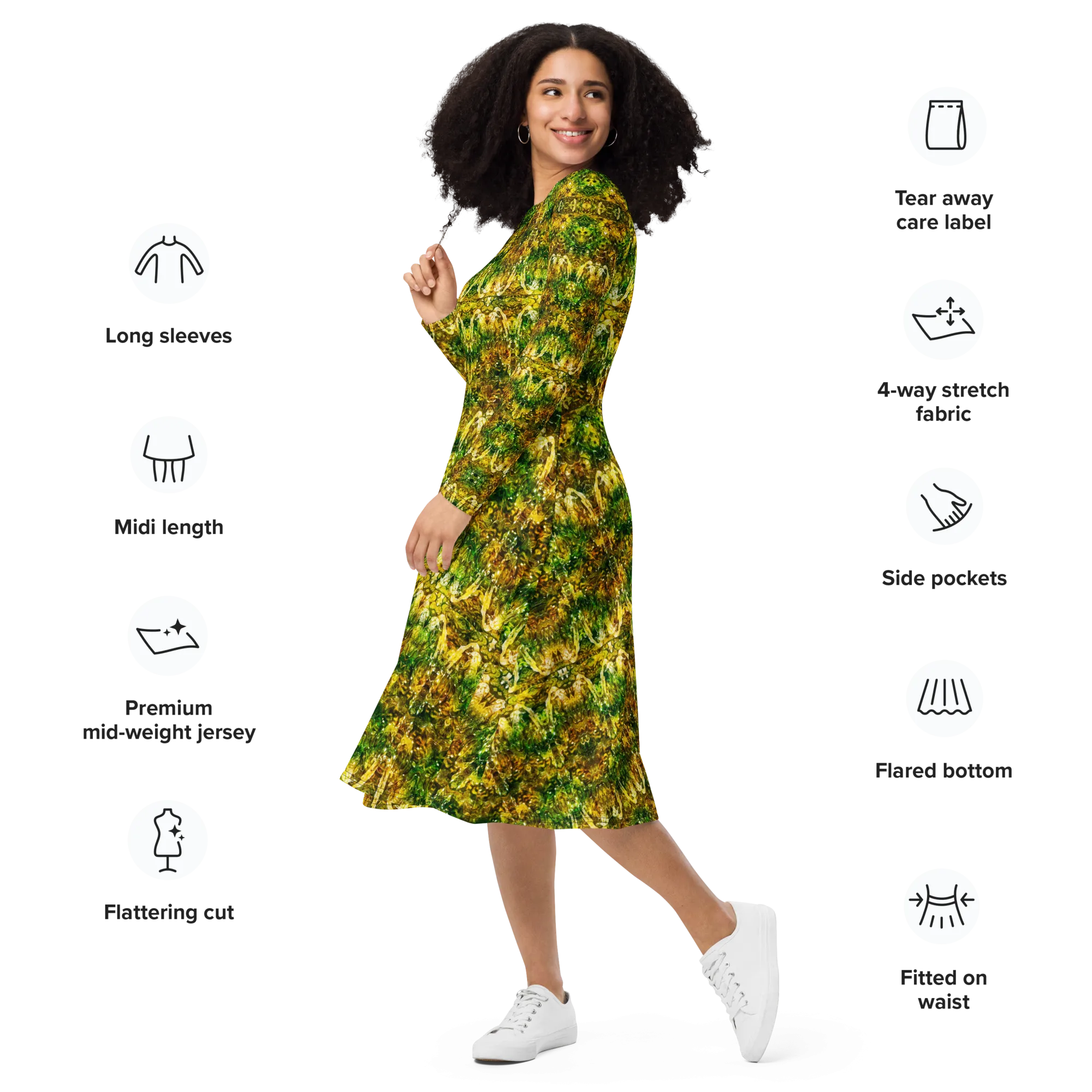 Long Sleeve Midi Dress (Her/Muliebris)(Samhain Dreams of Jade 3 of 15 Tres ex Quindecim) RJSTHW2025 RJS