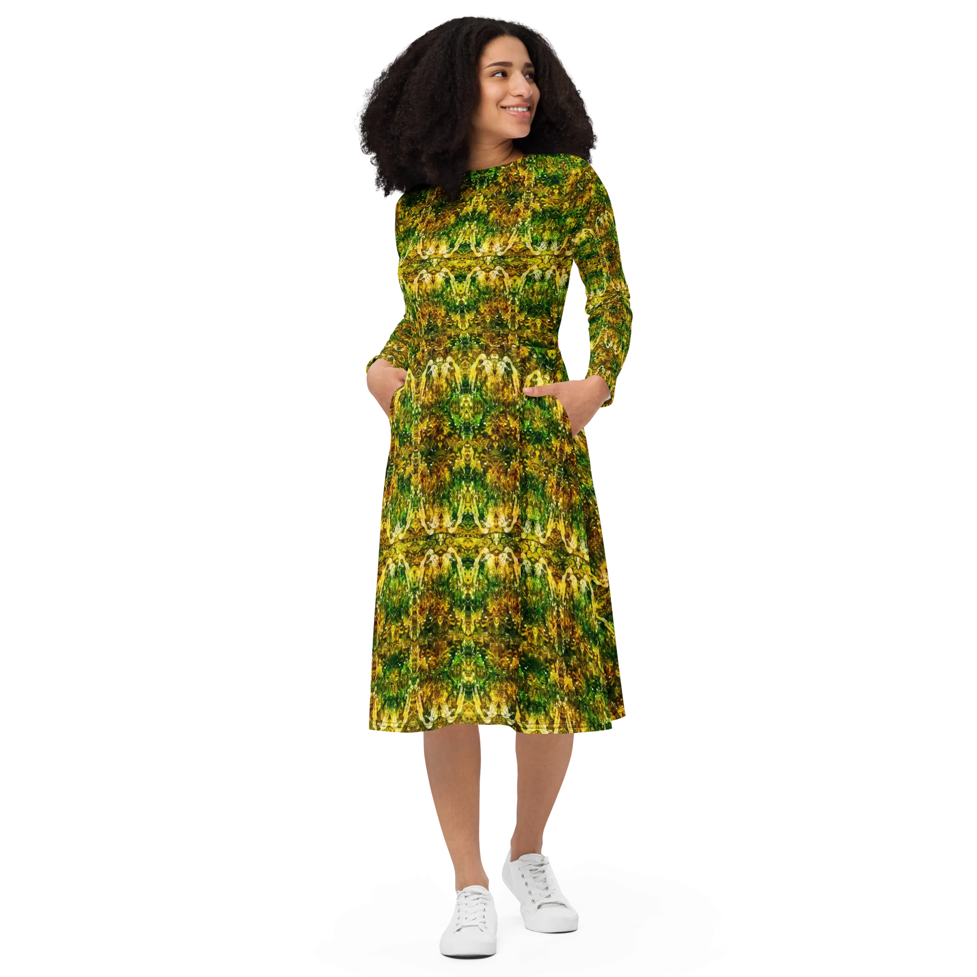 Long Sleeve Midi Dress (Her/Muliebris)(Samhain Dreams of Jade 3 of 15 Tres ex Quindecim) RJSTHW2025 RJS