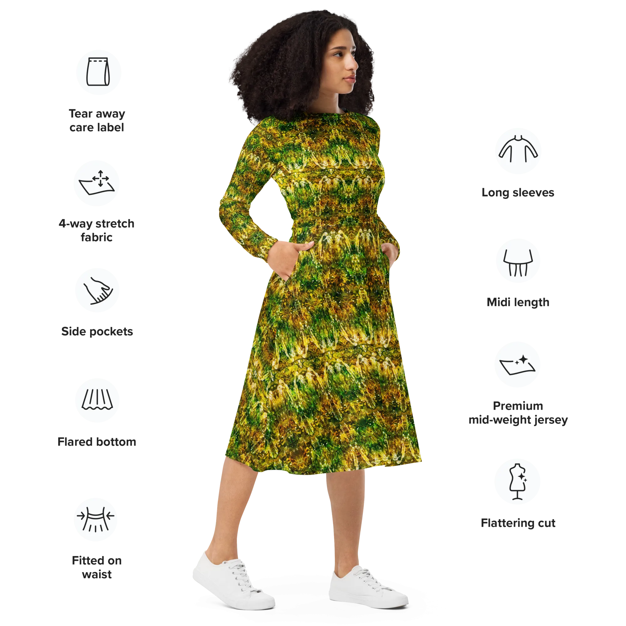 Long Sleeve Midi Dress (Her/Muliebris)(Samhain Dreams of Jade 3 of 15 Tres ex Quindecim) RJSTHW2025 RJS