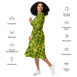 Long Sleeve Midi Dress (Her/Muliebris)(Samhain Dreams of Jade 4 of 15 Quattuor ex Quindecim) RJSTHw2025 RJS