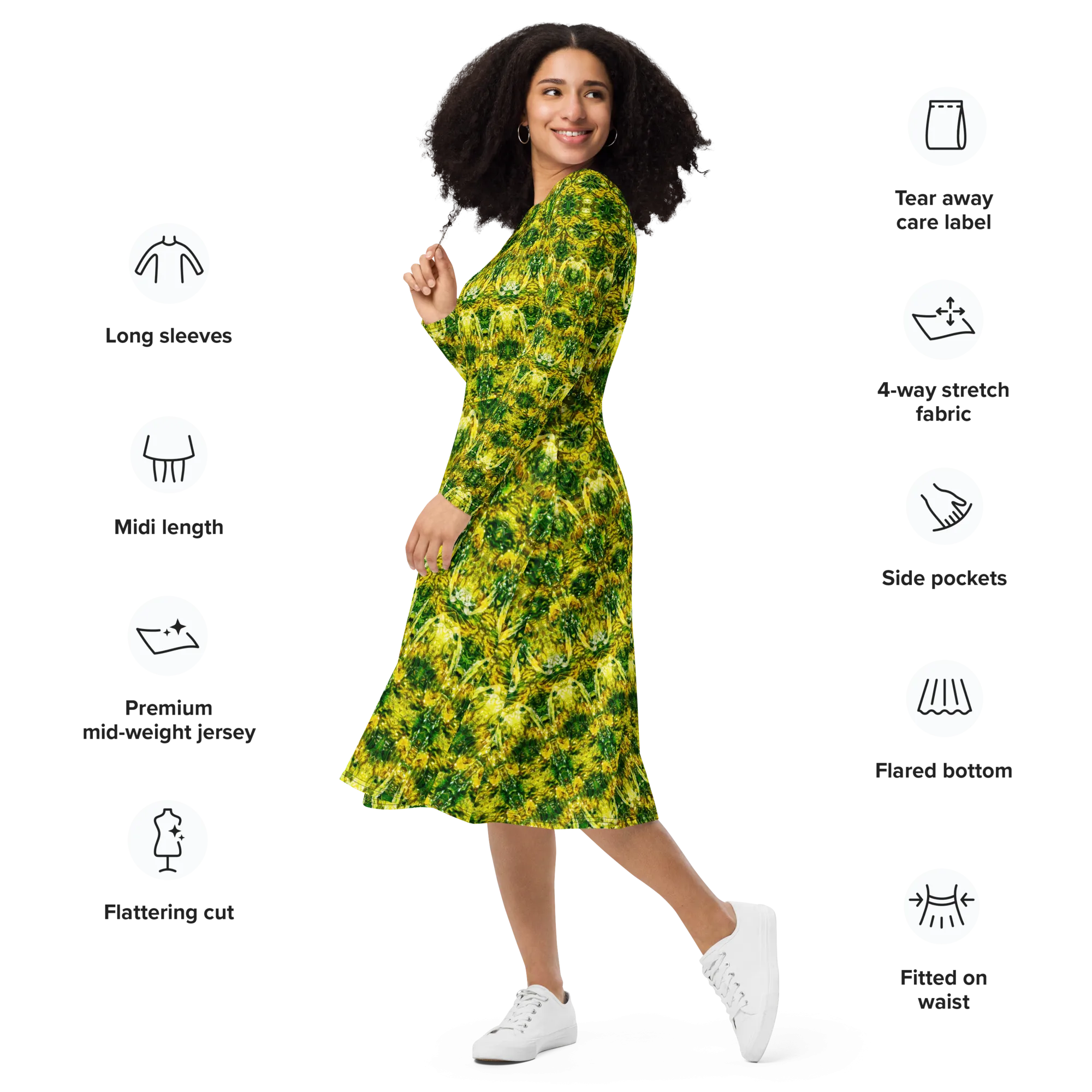 Long Sleeve Midi Dress (Her/Muliebris)(Samhain Dreams of Jade 4 of 15 Quattuor ex Quindecim) RJSTHw2025 RJS