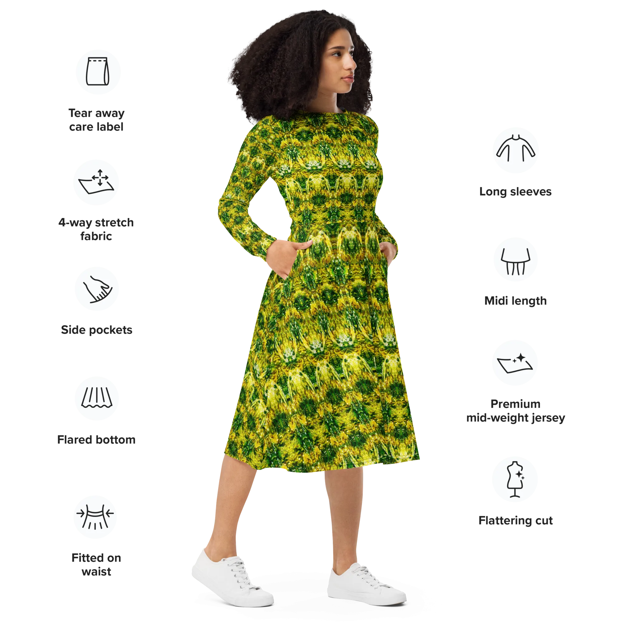 Long Sleeve Midi Dress (Her/Muliebris)(Samhain Dreams of Jade 4 of 15 Quattuor ex Quindecim) RJSTHw2025 RJS