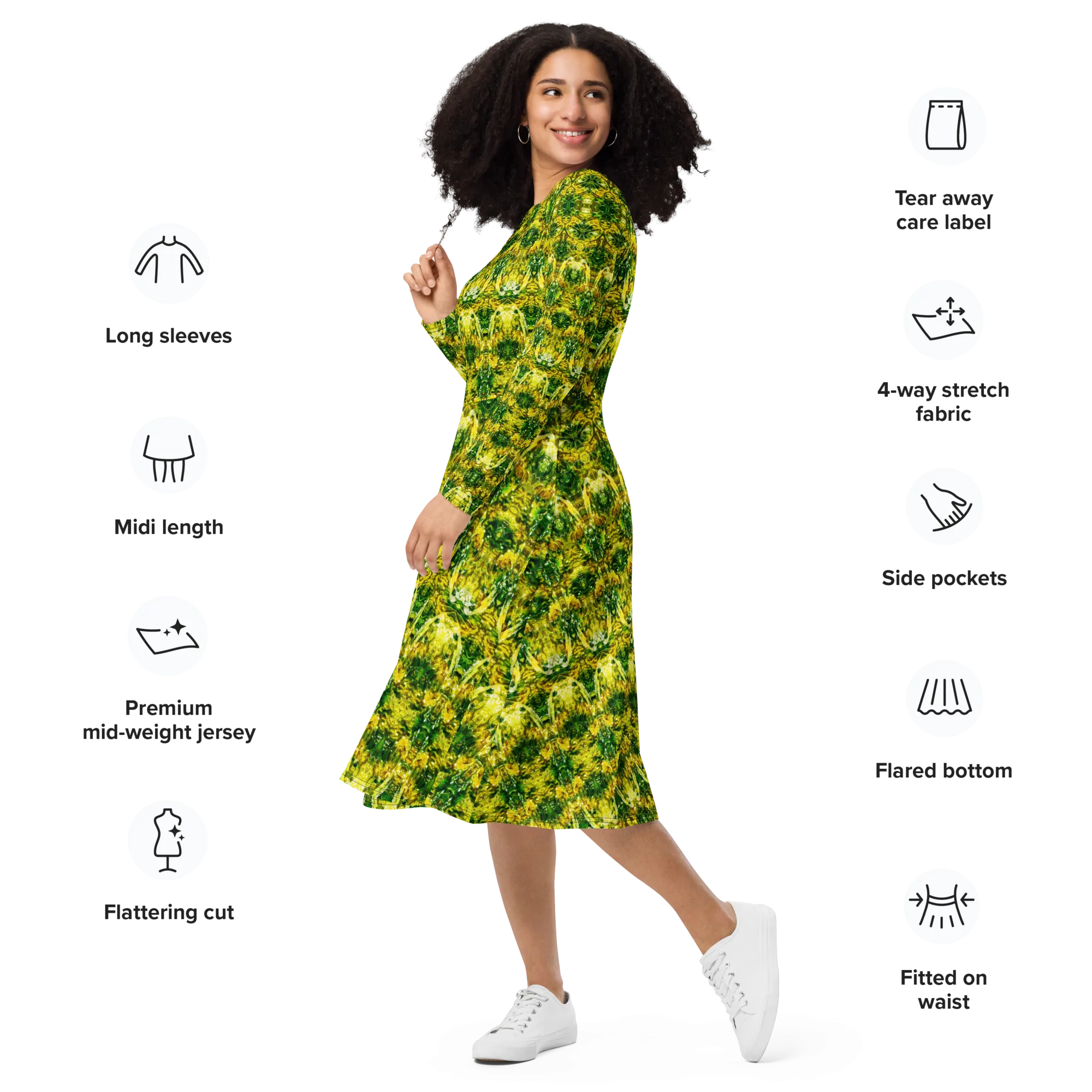 Long Sleeve Midi Dress (Her/Muliebris)(Samhain Dreams of Jade 4 of 15 Quattuor ex Quindecim) RJSTHw2025 RJS
