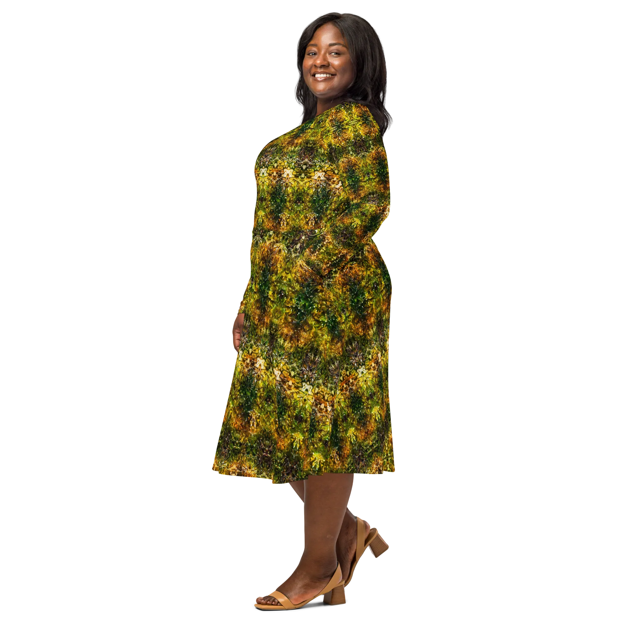 Long Sleeve Midi Dress (Her/Muliebris)(Samhain Dreams of Jade 5 of 15 Quinque ex Quindecim) RJSTHw2025 RJS
