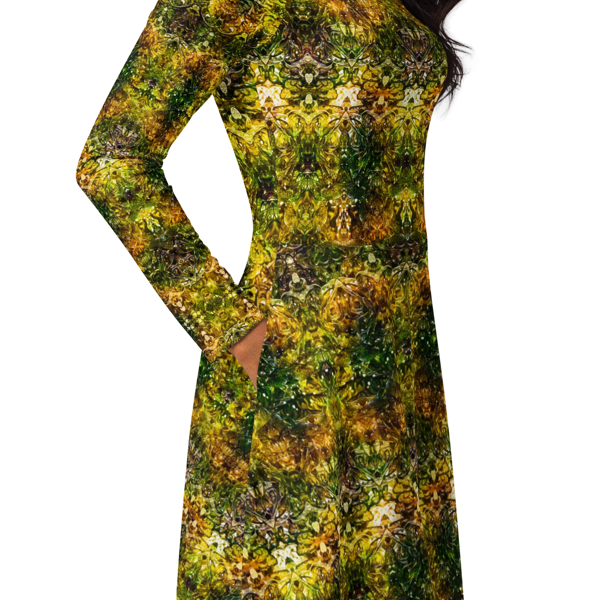 Long Sleeve Midi Dress (Her/Muliebris)(Samhain Dreams of Jade 5 of 15 Quinque ex Quindecim) RJSTHw2025 RJS